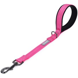VIVAGLORY Short Dog Lead, Short Training Leads for Medium & Large Dogs, Short Traffic Lead for Dogs, 46 cm, Pink