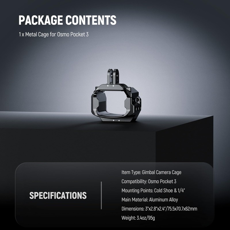 Neewer Pocket 3 Cage, Aluminum Alloy Gimbal Camera Video Recording
