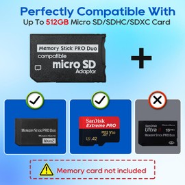 UCEC PSP Memory Stick Adapter, Micro SD/SDHC/SDXC to Memory Stick PRO Duo to MagicGate Card Compatible with Camera, Handycam, Cell Phone & PSP 1000/2000/3000