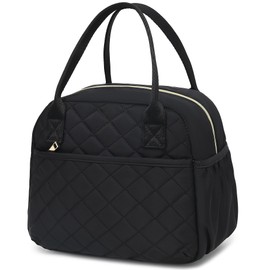 LOIDOU Insulated Lunch Bag, Small Cooler Bag for Office, School, Travel (Black)