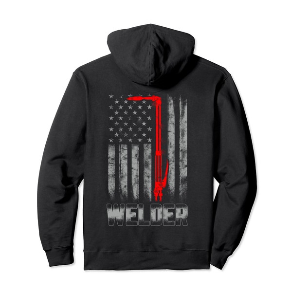 Welder Red line American Flag Shirt USA Patriotic Welder Pullover
