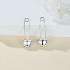 Safety Pin Earrings 925 Sterling Silver Safety Pin Spike Hoop Earrings Punk Jewellry Gifts For Men Women Girls