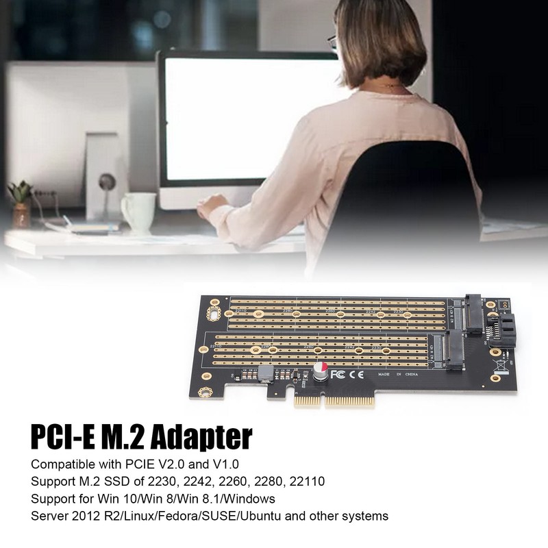 Pcie M.2 Adapter B&amp;M Key NVMe SSD Expansion Card for