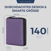 VON HEESEN Leather Wallet for Men and Women, Violet, 1