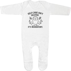 Azeeda 3-6 Month 'Self-Care Is Mandatory' Baby Romper Jumpsuit/Sleep Suit (SS00105469)