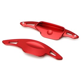 iJDMTOY Red CNC Billet Aluminum Steering Wheel Larger Paddle Shifter Extension Covers Compatible With 2019-2020 Kia Optima K5 LCI models