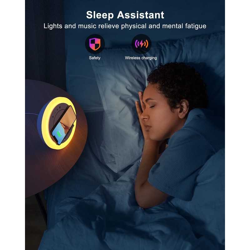 Swarmir Bluetooth Speaker with Lights, Wireless Charging Speaker, Best Birthday