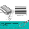 Bikykose 50Pcs M5 Aluminum Crimping Loop Sleeves for 9/64 Inch