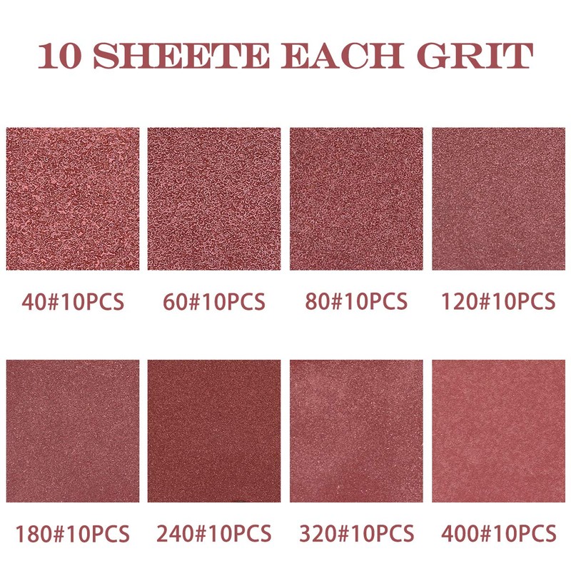 LESNIC 240 Grit Mouse Sanding Pads 60 Pcs, 11 Hole