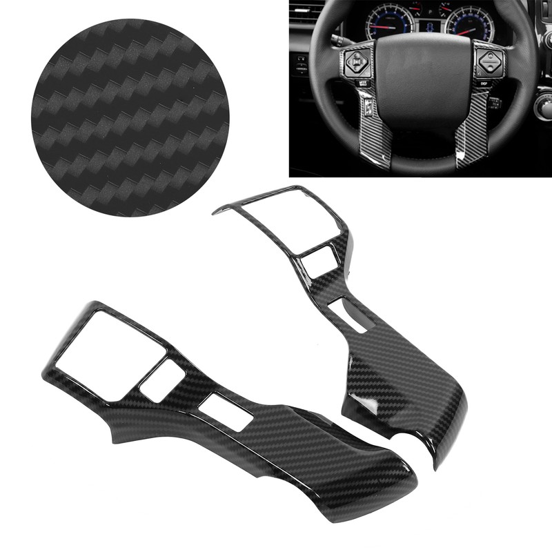 2Pcs Steering Wheel Sticker Carbon Fiber Style Cover Interior Trim