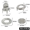Marine Grade Turn Button Fastener Kits with Eyelet Bases Screws,