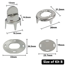 Marine Grade Turn Button Fastener Kits with Eyelet Bases Screws, Boat Twist Lock Tools for Canopy Canvas Cover Hardware Accessories, Set of 10 (B)