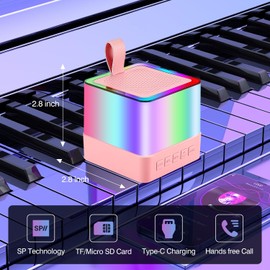 Mini Karaoke Machine for Kids - Portable Bluetooth Speakers with 2 Karaoke Microphones - Birthday Present Gifts for Age 4-11 Year Old Girls Singing Sound Karaoke Toys (Pink)