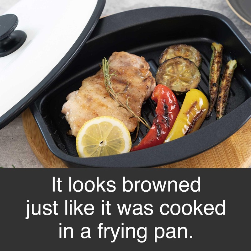 UPB Japan 7-in-1 Microwave Grill Pan with Lid (M) size