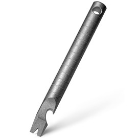 TIMULTI Titanium EDC Pry Bar with Bottle Opener, Measure Function Multi Tool, Small Keychain Prybar for Everyday Carry (Grey, Small Pry bar)