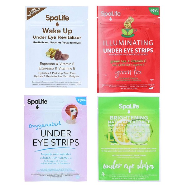 SpaLife Anti-Aging Under Eye Strips Reduce Dark Circles, Wrinkles and Fine Lines (48 Treatment Combo)