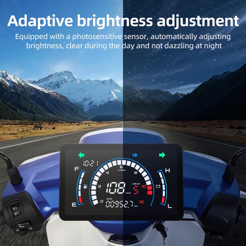 MAIMEIMI Motorcycle Speedometer Cluster Mechanical Digital Speedometer for Moto with
