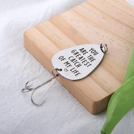 Husband Boyfriend Fishing Gifts for Men Fisherman Fishing Lures Gifts for Husband Wife Anniversary for Fishing Lovers You Are the Greatest Catch of My Life Fishing Hook