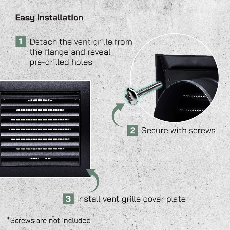 Vent Systems Diameter 100 mm, outer dimensions 148 x 153