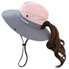 Caysep Women's Sun Hat with Ponytail-Hole Outdoor Mesh Wide-Brim Beach