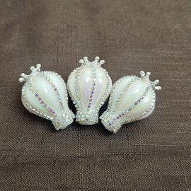 【B197】Mixes of six different fancy beads including square beads, round beads, and mouse:_White balloon 10pc