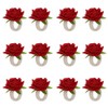Flower Napkin Rings Set of 12, Rose Ring Holders, Artificial