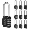 Puroma 10 Pack 2.6 Inch Long Shackle Combination Lock 4