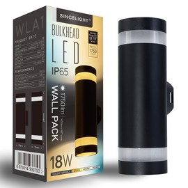 SINCELIGHT LED 18W Wall Spotlights, IP65 Waterproof Wall Sconces for Outdoors, with Dual Reflectors (Up/Down) Exterior Wall Mount Lamp, Color Turnable from Warm White to Cool White