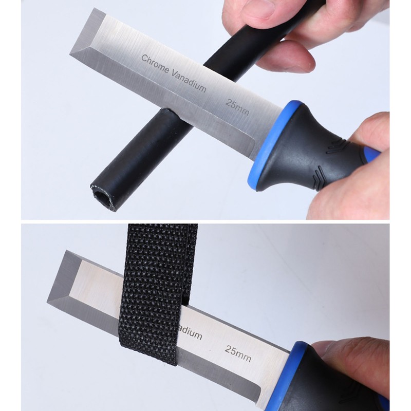 Wood Chisel Tool Hardened CR V Rubber Wrapped Handle Hand