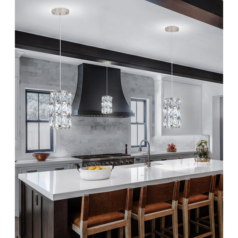 dolria Modern Crystal Chandelier Mini Chandelier Pendant Lighting for Kitchen