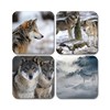 4 x Square Wolf Coasters - Wolves Pack Animal Wild