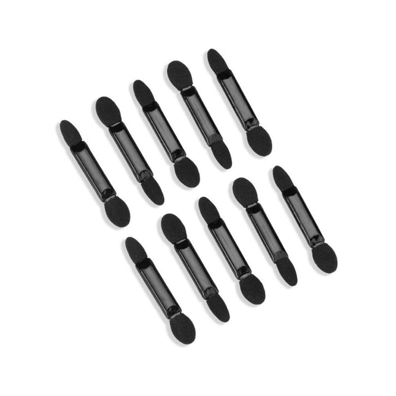 YFFSFDC 100pcs Black Eyeshadow Brush Double Sponge Tip Disposable Makeup