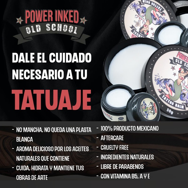 Balsamo para cuidado de tatuaje 70 g Power Inked CUIDADO