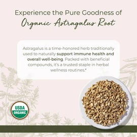 Starwest Botanicals Organic Astragalus Root - Dried Herb for Tea, Natural Immune Support, Cut & Sifted, Promotes Wellness, Certified Kosher, Non-GMO - 4 oz Pouch