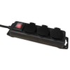 MCPOWER Power Strip 3-Way Switch IP44 Outdoor Black