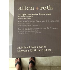 Allen+Roth Portico 3-Light 21.14-in Dimmable Flush Mount Fixed Track Light Kit