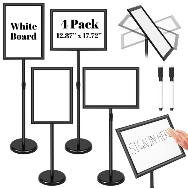 Gilprop 4 Pack 12.87x17.72 Inch Adjustable Pedestal Sign Holder Floor