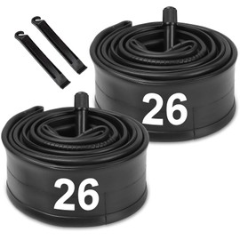 26 Inch Bike Inner Tube: Hycline 2-Pack Bicycle Inner Tubes Compatible for 26 Inch x 1.75/1.95/2.10/2.125 Bike Tire, Mountain Bike Inner Tube with Schrader Valve, 2PCS Levers