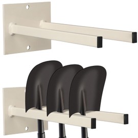 Zonon 2 Pcs Garage Tool Organizer Wall Mount 12'' Extra Wide Garden Tool Organizer Wall Mounted Rack for Trimmers Blowers and Stepladders Heavy Duty Powder Coated Steel Storage