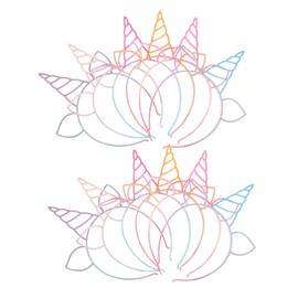Ipetboom 12pcs Colorful Glitter Unicorn Headbands with Spraypaint Design Lightweight Plastic Hair Bands for Birthday Parties Festivals and Holiday Accessories