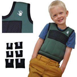Sensory Weighted Vest for Kids – Adjustable Compression Vest (Small, Ages 2-6) with 6 Removable Weights – Comfortable Snug Fit for Calming Support