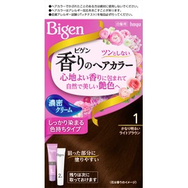 Hoyu Bigen Scented Hair Color Cream 1, Pretty Bright Light Brown, Agent 1: 1.4 oz (40 g) + Agent 2: 1.4 oz (40 g), Quasi-Drug