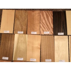 40-6" x 12" Labeled Wood Veneer Pieces (20 Square Feet) Exotic and Domestic Marquetry Arts Crafts Pack