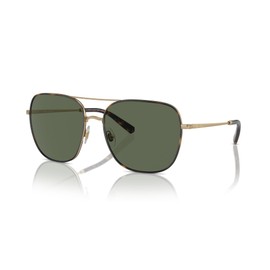 Brooks Brothers Men's BB4067J Aviator Sunglasses, Matte Light Gold/Solid Dark Green, 59 mm