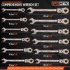 HORUSDY 12-Piece Metric Flex-Head Ratcheting Wrench Set with Organizer |