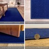 Custom Size Blue Solid Plain Rubber Backed Non-Slip Hallway Stair