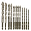 12-Piece Four Flute Sawtooth Eccentric Drill Bit Serrated Eccentric Drill