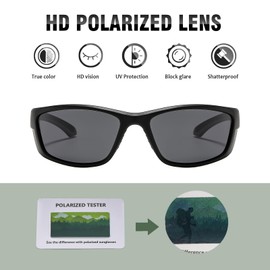 Suertree Polarised Sports Glasses Sunglasses Men Women Quick Glasses Windproof Cycling Glasses UV400 Riding Sunglasses Outdoor Sports Sunglasses Black + Grey, Black+Grey