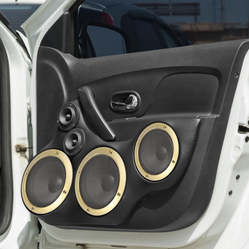 X AUTOHAUX 5'' Gold Tone Car Audio Speaker Cover Mesh