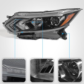Huray Headlight Assembly Fit for Nissan Rogue Sport 2020 2021 2022 LH OE Factory Projector Headlamp Replacement for NI2502279 260606MR0A Left Driver Side